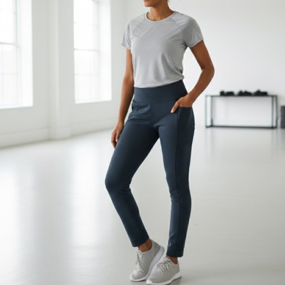 Athletic Works Dri-More Blue Semi-Fitted Active Pants | Petite | Size S/P (4-6)